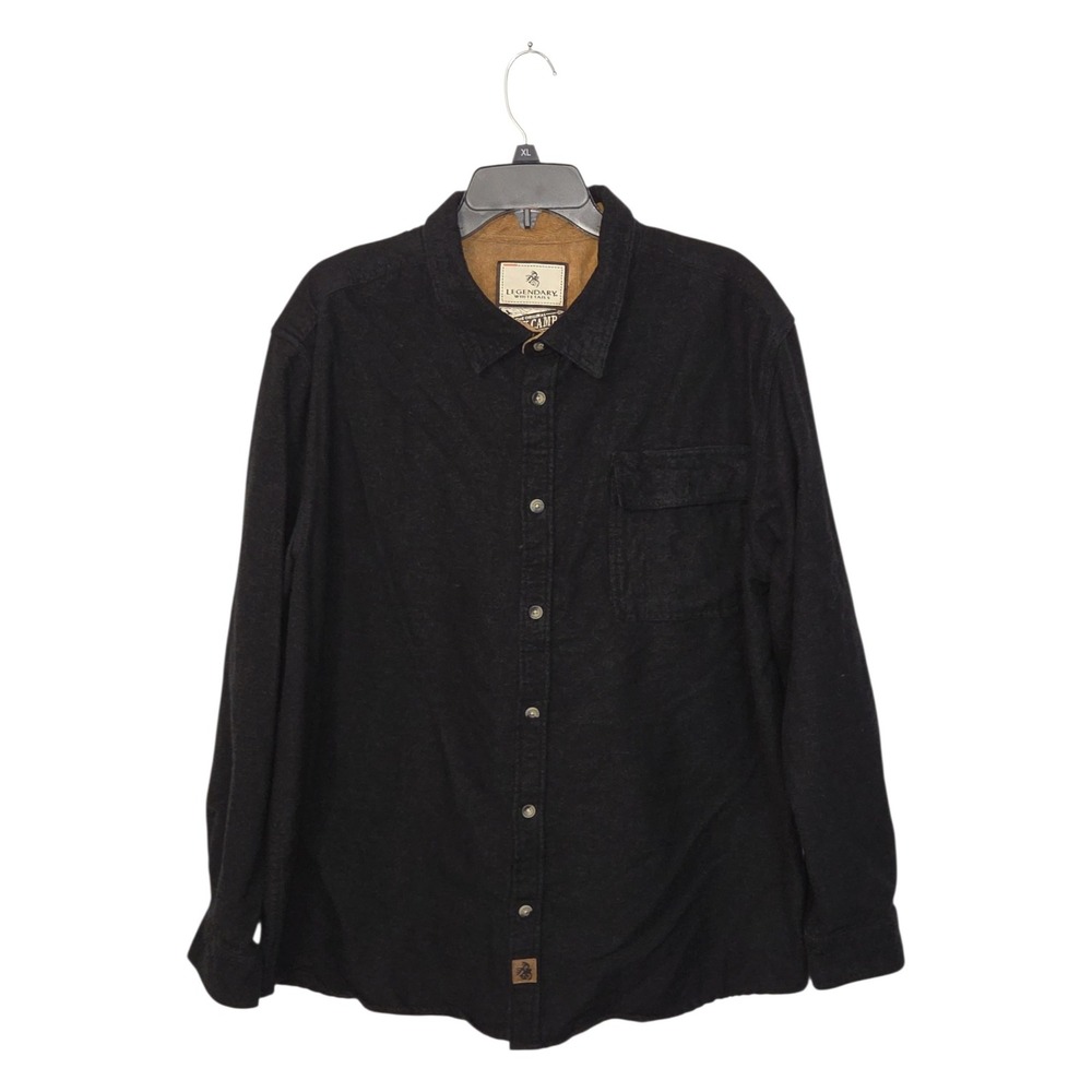 Legendary Whitetails Buck Camp Flannel Shirt Mens XL Black Cotton 6464 POLW-1664